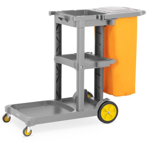 Produktbild von Ulsonix UNICLEAN 12 Reinigungswagen – Mobiler Haushaltswagen Mit 4 Rollen, Abfallsack, 3 Ablagen, Für Profis & Heim