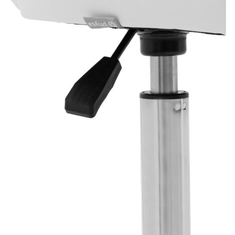 Activeshop Kosmetikhocker Q-4599 – Weiß, Mit Rückenlehne, Sitzhöhe 50-65 Cm, Gepolstert Mit PVC-Leder