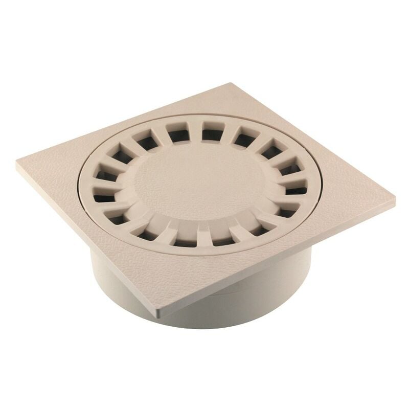 Siphon de cour 200x200mm sortie intégrée Ø63/80/100 sable - Fitt - Sable - PP