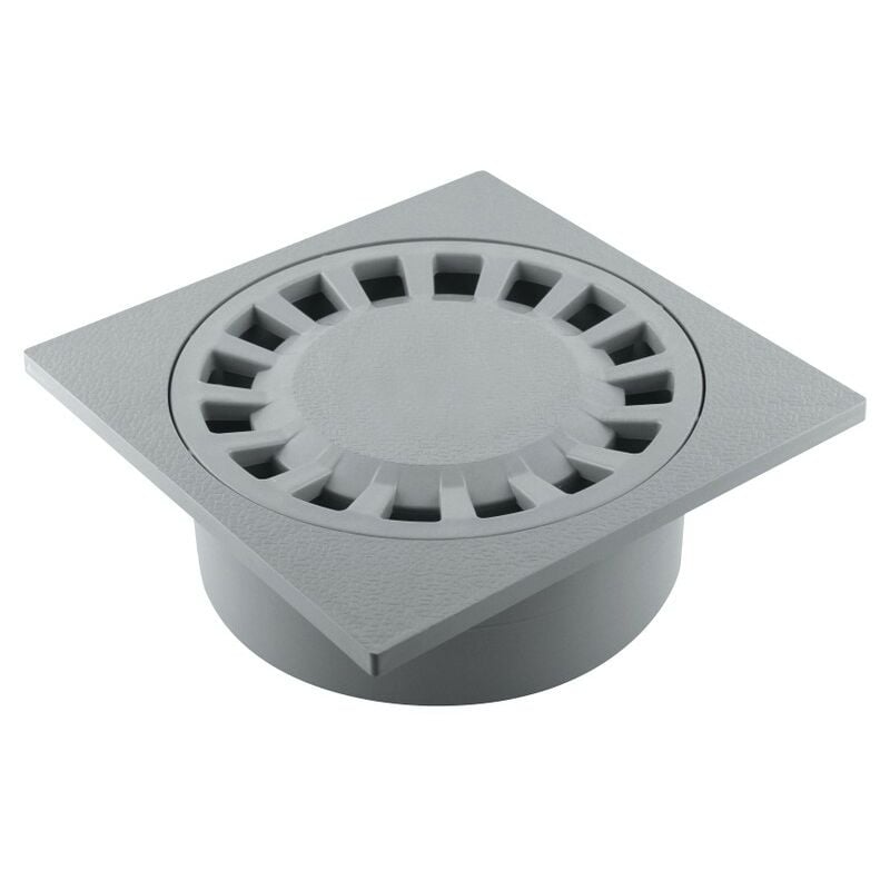 Siphon de cour 200x200mm sortie intégrée Ø63/80/100 gris - Fitt - Gris - PP