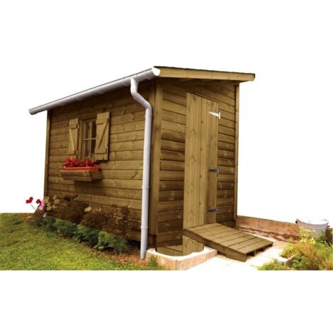 Kit gouttière pour abri de jardin en bois dév.160 gris - Fitt - Gris - PVC
