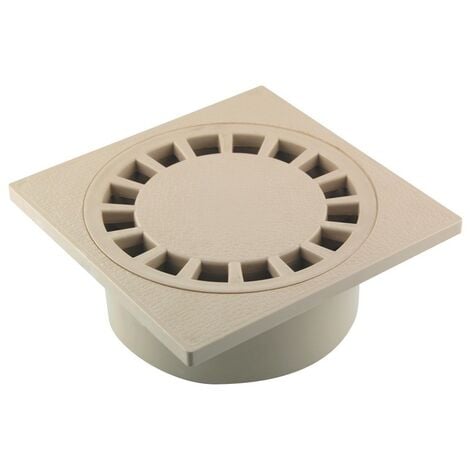 Siphon de cour 150x150mm sortie intégrée Ø40/50/63 sable - Fitt - Sable - PP