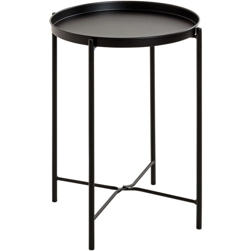 Hespéride - Table D'Appoint Ronde Saona D50cm En Acier, Design Élégant Bleu Canard
