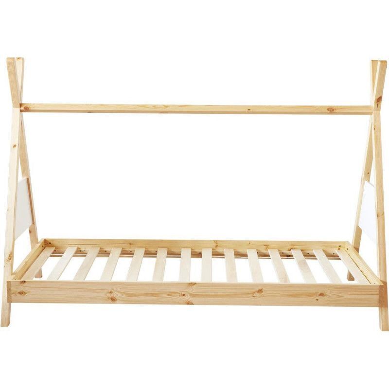 Lit Au Sol Enfant 90x190 Cm En Pin Massif - Avec Barrière De Sécurité, Style Montessori, Charge 230 Kg