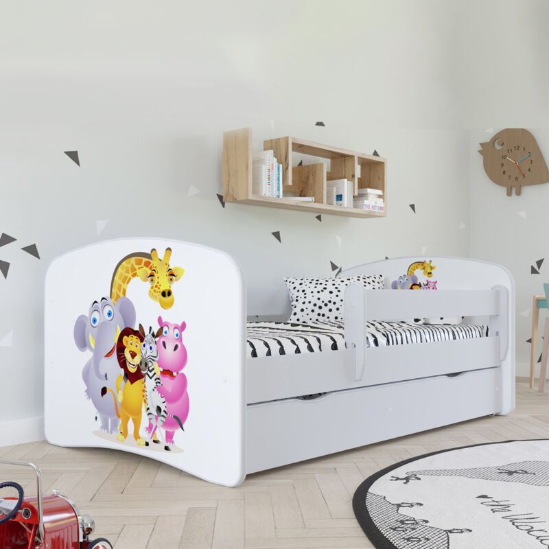 Lit 140x200 Cm Blanc VidaXL – Avec Matelas Et Luminaire – Bois Composite