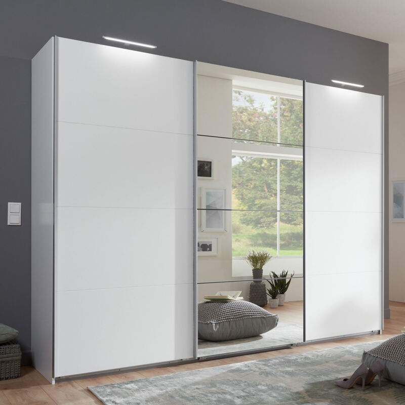 Armoire chambre à Portes coulissantes avec Miroir - Pako 01 - 120x215x61 cm - fonctionnalité et esthétique - Blanc - Beauty Sofa - Maison Armoire chambre à Portes coulissantes avec Miroir - Pako 01 - 120x215x61 cm - fonctionnalité et esthétique - Blanc - Beauty Sofa - Maison