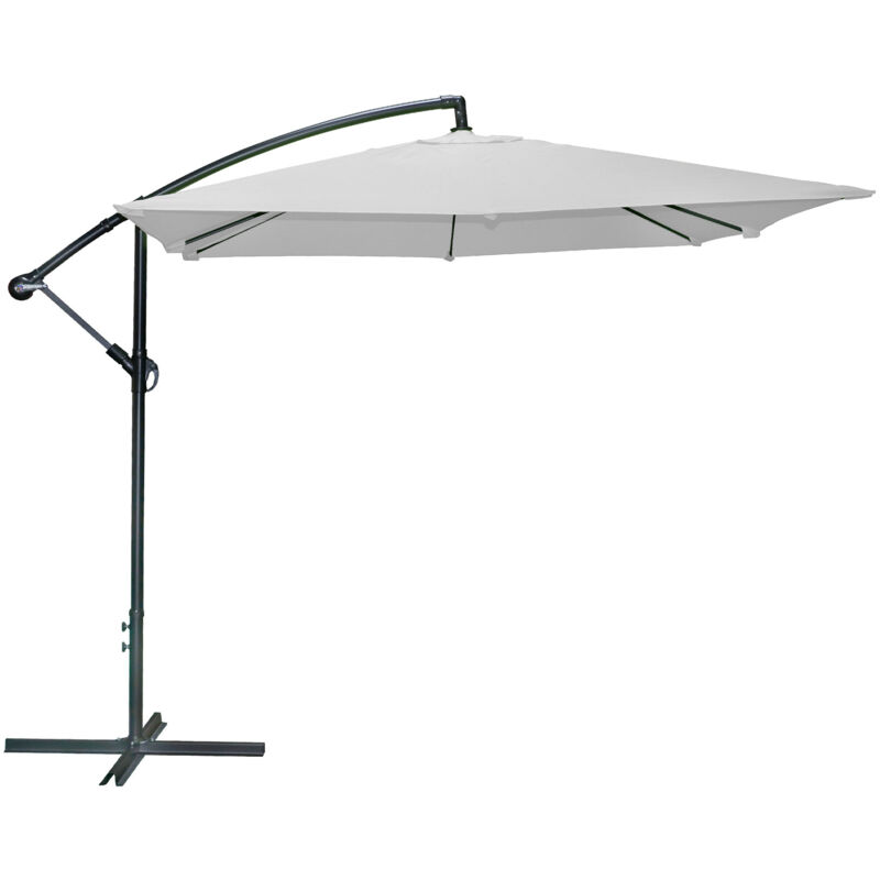 Parasol Double Tête Anthracite VidaXL - 385x209x244 Cm, Tissu Polyester Gris, Manivelle, Pliable, Résistant UV