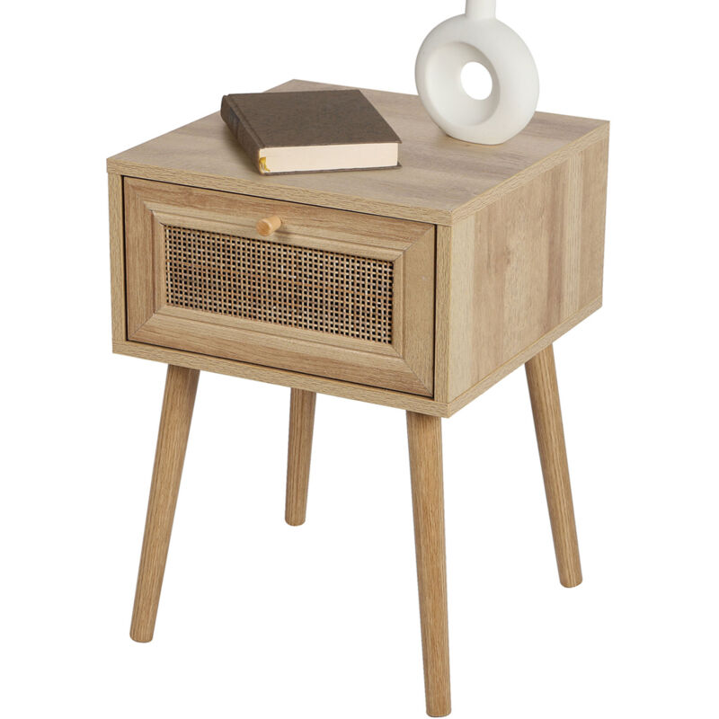 Table de Chevet 1 Tiroir « Bali » 55cm Naturel | Home Mirror