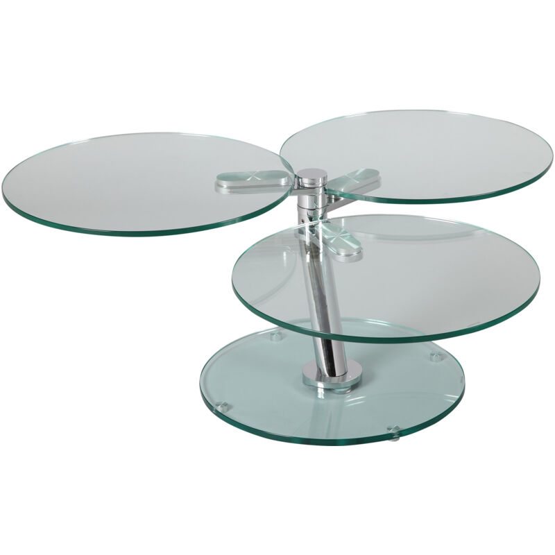 Meuble Hi-Fi / TV En Verre – 4 Niveaux, 3 Plateaux En Verre Trempé – Occasion