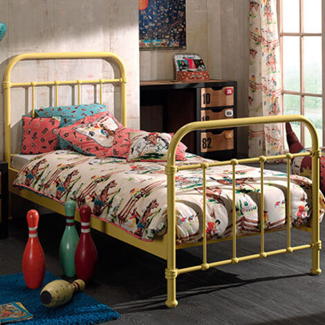 Lit 1 personne 90x200 cm jaune - NOIDA (1/6)