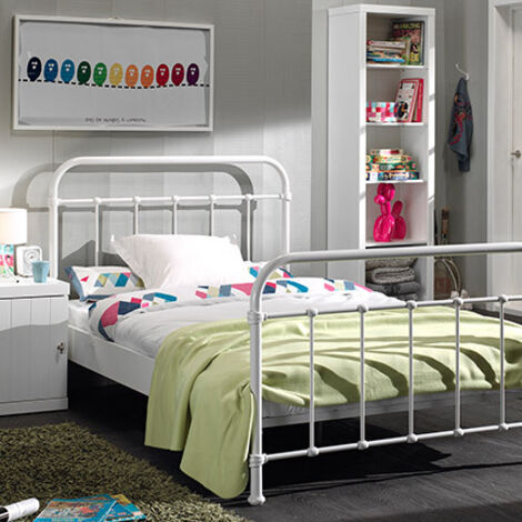 Lit 1 personne 120x200 cm blanc - NOIDA (1/5)