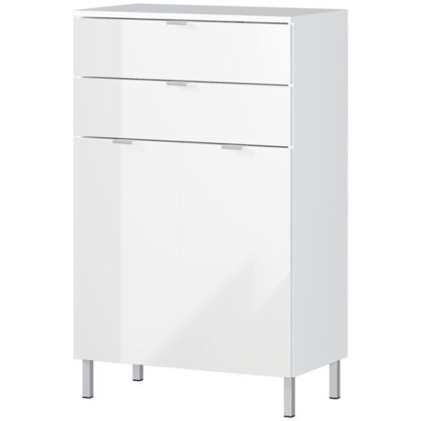 Meuble de rangement 2 portes et 2 tiroirs blanc - HYDD (1/5)