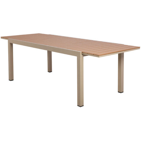 Table en aluminium extensible 180-240 cm plateau bois Creme