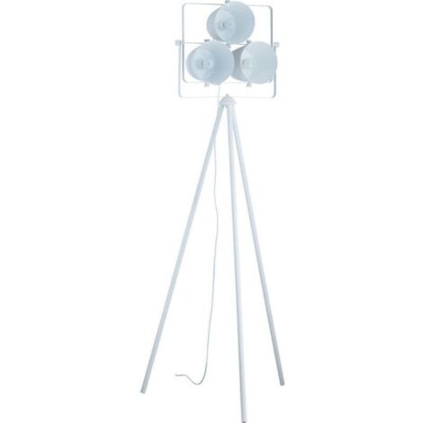 Lampadaire 3 projecteurs 40x20x152 cm en métal blanc (1/5)