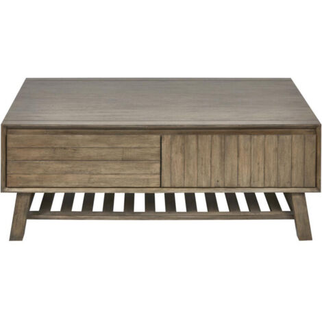 Table basse 2 tiroirs 120 cm en acacia - TALBOW (1/5)