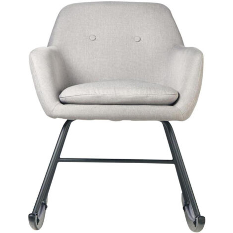 Rocking chair 58x72x80 cm en lin gris clair (1/5)
