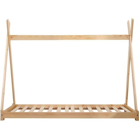 Lit pour enfant - Tipi - 90 x 190 cm - Bois naturel - Livraison gratuite (1/5)