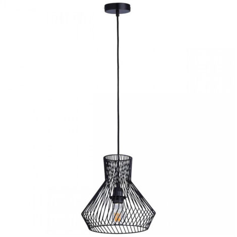 Suspension cage 29x29x134 cm en métal noir (1/3)