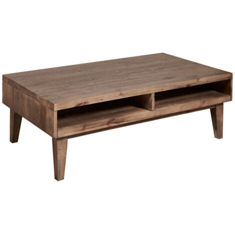 Table basse 120 cm en pin recyclé - OBEJO (1/5)