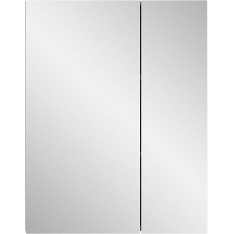 Armoire de toilette 2 portes 60x18x77 cm blanc brillant - VARKA (1/4)