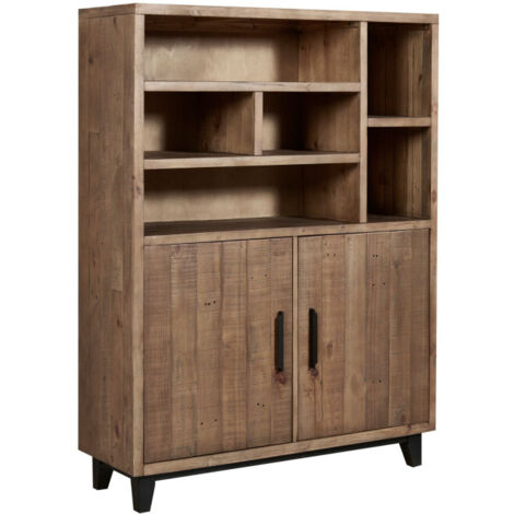 Bibliothèque 2 portes 120 cm en pin recyclé - OBEJO (1/5)