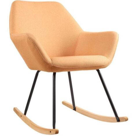 Rocking chair 70x89x88 cm en tissu jaune (1/5)