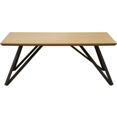 Table basse 120 cm décor naturel et métal noir - IVICA (1/4)