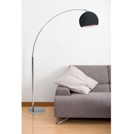 Les Tendances – Lampadaire arc noir en PVC et métal – Dimensions 30x30x166 cm – Abat-jour vintage – Lumière douce concentrée pour salon (1/4)