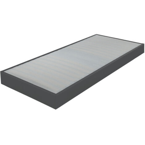 Sommier tapissier 90x190 cm avec renfort lombaire en PU gris - DREAMO (1/3)