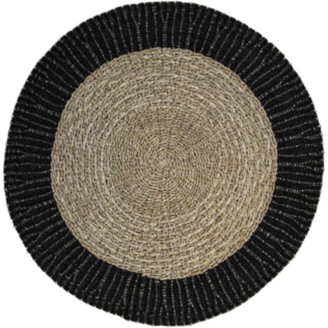 Tapis Rond 120 Cm Rouge Et Noir - Lavable, Antidérapant, Pour Salon Ou Chambre (dessous TPR)