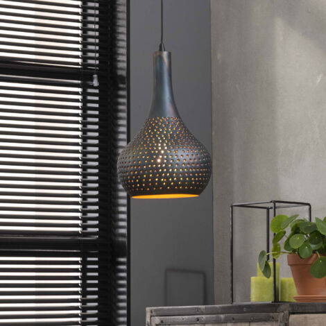Suspension entonnoir 25x150 cm en métal gris foncé - AMP