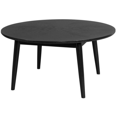 Table basse design, Table basse ronde Fabio Noir en Wood, BOITE A DESIGN