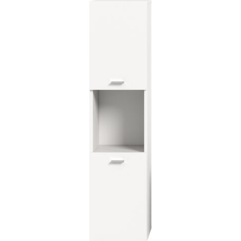 Colonne 2 portes 30x29x125 cm décor blanc - BOSTOZ (1/4)