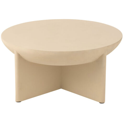 Table basse ronde 90x90x42 cm en manguier beige - RAZI (1/5)