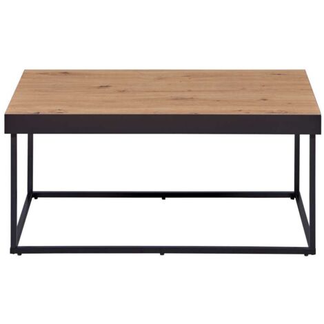 Table basse 90x55x40 cm décor chêne et noir (1/5)