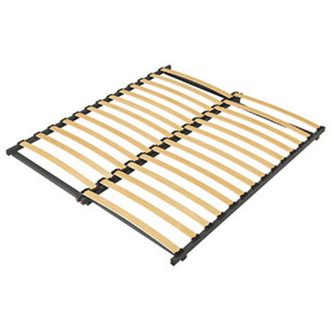 Sommier à lattes extensible 88-162x185 cm – 27 lattes en bois – Cadre métal avec finition époxy – Pour confort optimal – Ebac Literie