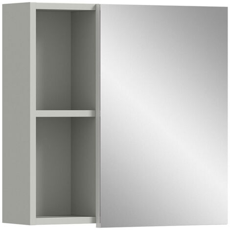 Armoire de toilette 1 porte 55x17x55 cm gris - COPA (1/5)