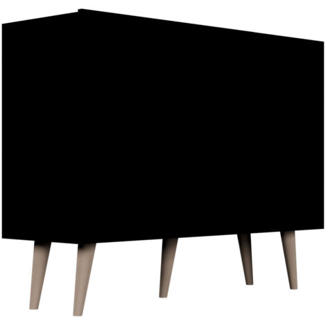 Buffet 3 portes 120x39,9x95,5 cm noir et naturel - CISKO (1/5)