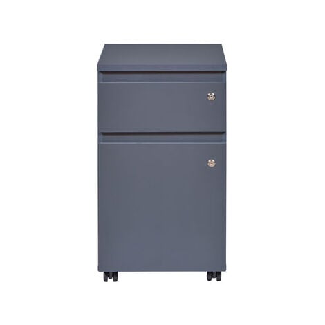 Caisson 1 porte 1 tiroir à roulettes 44x51,3x76,9 cm gris anthracite