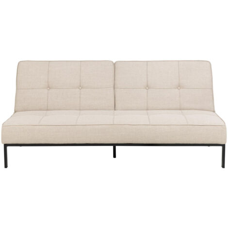 Banquette convertible 3 places 198 cm en tissu beige - MANNY (1/5)