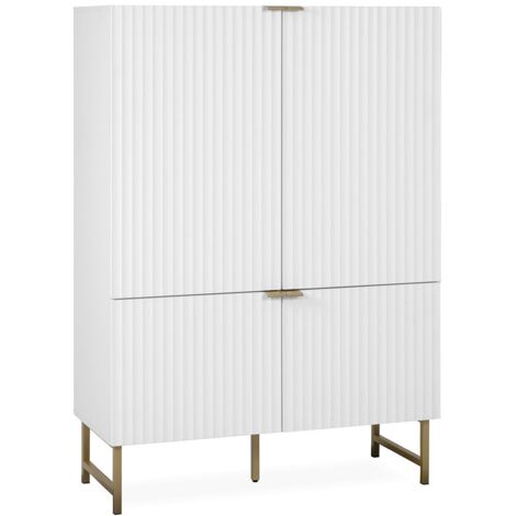 Buffet haut 100x40,5x142 cm décor blanc - IVAR (1/5)