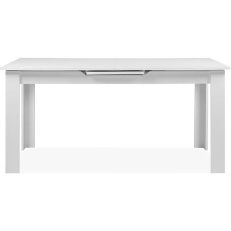 Table à manger extensible 160/200 cm décor blanc - BIRGY (1/5)