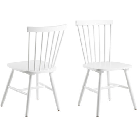 Lot de 2 chaises 50,5x49,5x86 cm en bois blanc (1/3)