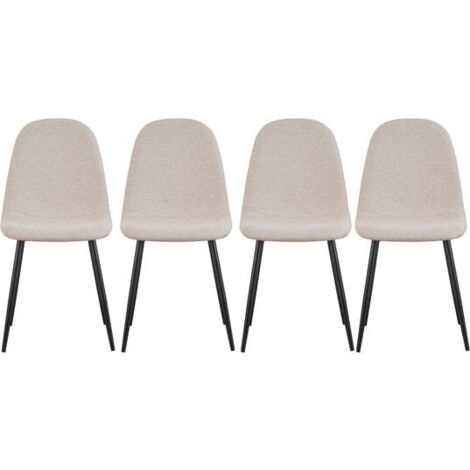 Lot de 4 chaises 45x54x87 cm en tissu beige - YUNO (1/4)