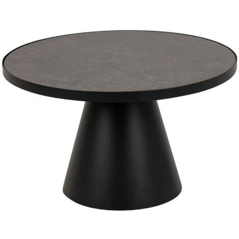 Table basse ronde en céramique et métal noir D65 - GIROLLE (1/5)