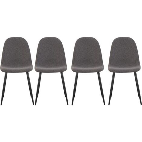 Lot de 4 chaises 45x54x87 cm en tissu gris anthracite - YUNO (1/4)