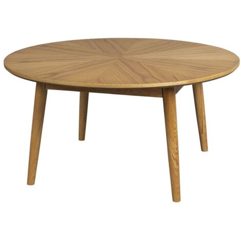Drawer – Table basse ronde chêne massif 80x80cm – Plateau en panneaux de particules 18mm – Style scandinave – Stable et design intemporel (1/5)