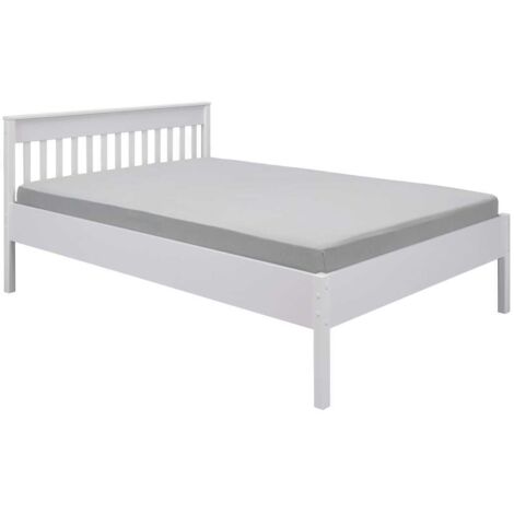 Lit 140x200 cm avec sommier en pin blanc - CHILOM (1/5)