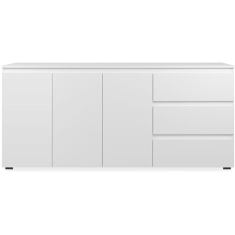 Buffet 3 portes 3 tiroirs 178,5x40x80 cm blanc - MITZ (1/5)