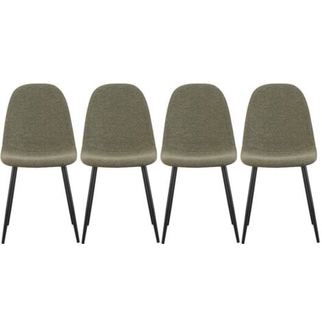 Lot de 4 chaises 45x54x87 cm en tissu vert olive - YUNO (1/4)